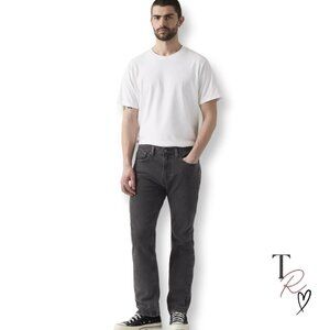 Levi’s 505 Men’s Regular Fit Black Charcoal Jeans Straight Leg 34 x 32